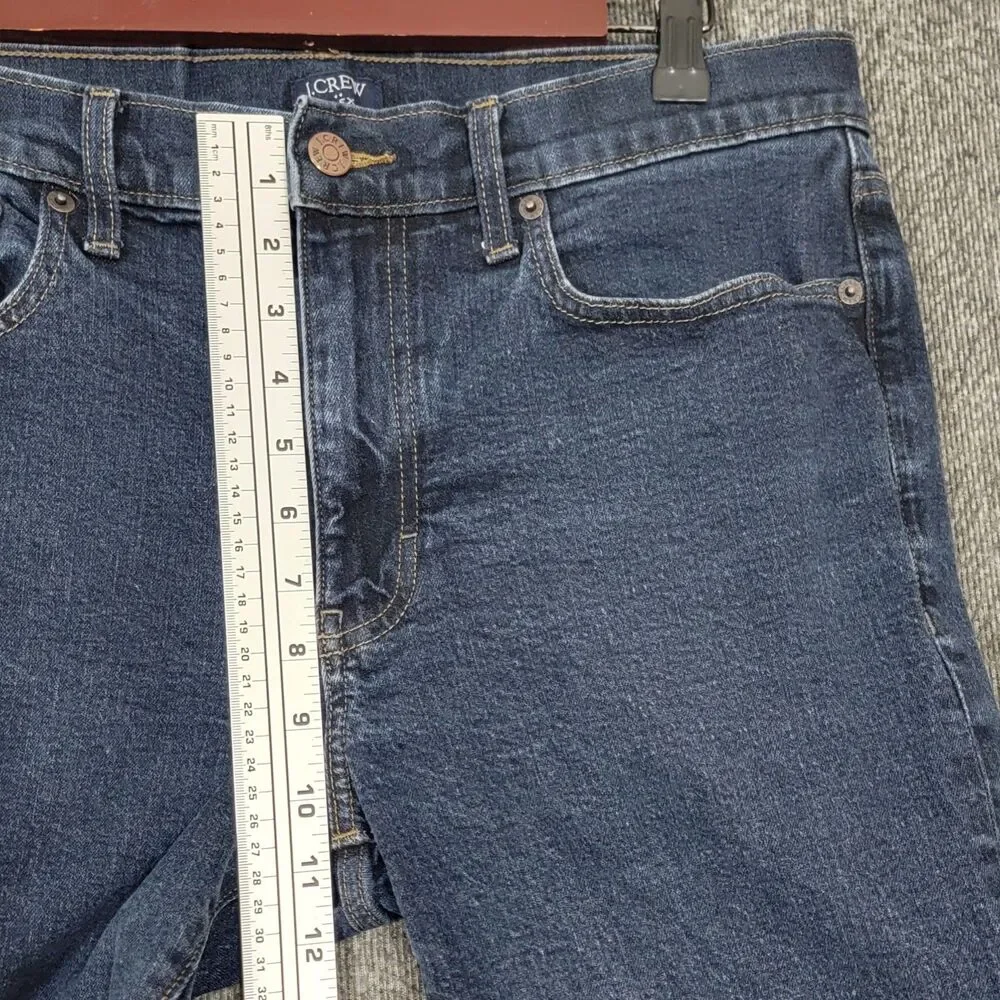 J Crew Jeans Mens 32x30* Blue Dark Wash Flex Straight Leg Stretch Denim